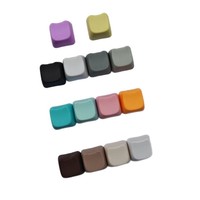 PBT Cat-head Macaron Color MX Cross-style Keycaps Matte Surface Glossy Back Featuring Personalized DIY Keycaps Keychain
