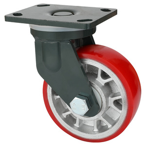 Ruote Girevoli Industriali in Ghisa con Rivestimento in PU da 4,5,6,8 Pollici per Carrelli da Fabbrica, Carrelli da Officina e Carrelli per Carichi Pesanti - Product Image 3