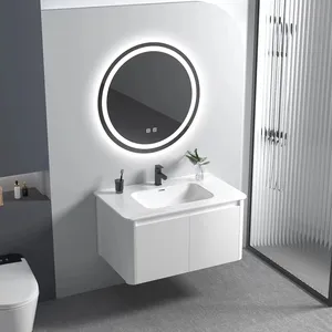 Vanidade de banheiro moderna personalizada, novo design 2022, venda quente, popular, moderno, com espelho