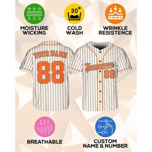 Camiseta de béisbol personalizada con nombre y número, unisex, talla para adultos, impresión por transferencia térmica, cuello de béisbol, ropa deportiva - Product Image 4