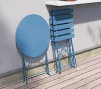 Ensemble de table et chaise de bistrot d'extérieur en fer pliant personnalisé pour café, bière, restaurant, ensembles de repas commerciaux offerts par l'usine