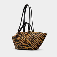 Luxe tigre rayé grand sac fourre-tout grande capacité léger fille épaule sac à main décontracté quotidien sac à provisions réutilisable