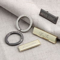 Étiquettes nominatives de sécurité vierges de luxe personnalisées en alliage de zinc doré de haute qualité avec logo de designer, plaques à vis, petites, gravées au laser