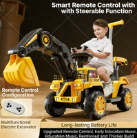 Nouvelle voiture à pédales pour enfants, jouet de terrassement, véhicule d'ingénierie électrique télécommandé sur batterie, grand modèle pour enfants