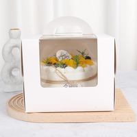 Boîte de gâteau de papier de carton imprimé par coutume avec la fenêtre/poignée