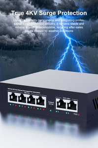 Switch PoE 6 ports 10/100M en métal avec prise en charge VLAN, 2 ports Uplink, alimentation IEEE802.3af/at Power Over Ethernet pour caméra IP - Product Image 3