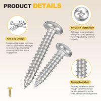 Kit de vis autotaraudeuses à tête cylindrique en acier inoxydable, 570 pièces, pour équipement de menuiserie et projets de décoration intérieure