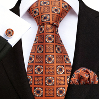 Ensemble d'accessoires de costume formel pour homme tout-en-un : cravate, pochette, boutons de manchette pour mariage, témoin et tenue de cérémonie professionnelle