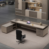 Bureau de direction de luxe de 3 mètres, bureau de bureau moderne à grande échelle pour les bureaux d'entreprise, espaces de travail de direction pour les entreprises