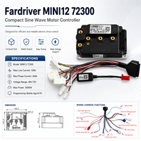 Controlador de Motor para Scooter Eléctrico Fardriver ND72300 MINI12 48V-72V 100/300A DC de Onda Sinusoidal, Programable y con Función de Depuración
