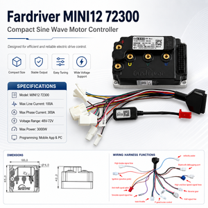 Fardriver ND72300 MINI12 48V-72V 100/300A DC Sine Wave Electric Scooter Debugging Programming <strong>Motor</strong> <strong>Controller</strong> - Product Image 2
