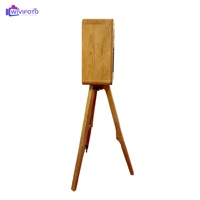 Photobooth Appareil Photo Reflex Numérique Écran 18,5 Pouces Couleur Bois pour Fête Mariage, Prix Cabine Photo Vintage en Bois