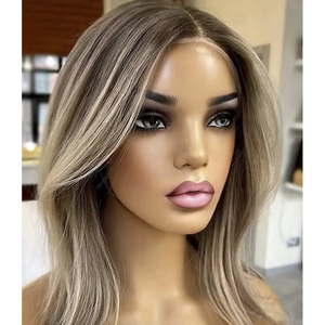Parrucche Kosher Biondo Miele Balayage Piano Liscio 100% Capelli Remy Europei 13X4 13X6 Parrucca Frontale in Pizzo per Donne Bianche - Product Image 5