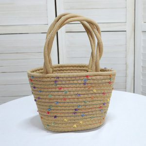 New Cotton Rope <b>Storage</b> <b>Basket</b> Wholesale Decorative Handheld Gift Small Flower Tote Bag Fashionable - Product Image 1