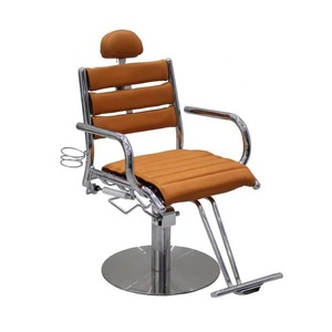 Fauteuil de Barbier Hydraulique Moderne, Revêtement Vert, Chaise de Coiffure avec Base Métallique pour Salon de Beauté - Product Image 5