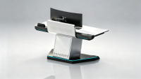 Support de bureau certifié ISO pour plusieurs écrans, taille et couleur personnalisables pour console de contrôle
