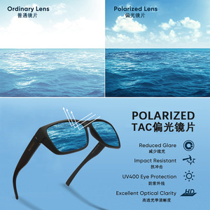 Lunettes de soleil polarisées Matlrxs, rectangulaires, à monture complète, UV400, pour hommes, sports de plein air, P1822 - Product Image 2