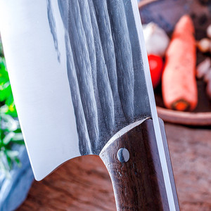 Cuchillo de cocina forjado a mano, cuchillo para rebanar, cuchillo de carnicero, cuchillo para picar, cuchillo Longquan afilado de acero con alto contenido de manganeso - Product Image 2