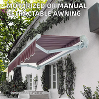 Auvent rétractable mural, imperméable, résistant au vent, avec structure en aluminium pour patio et balcon