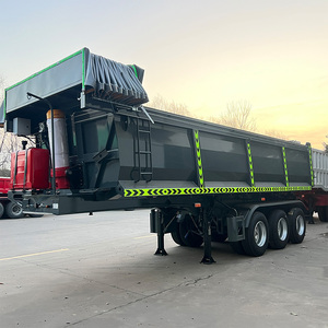 Giá rẻ sử dụng 40 mét khối máy kéo thủy lực <span class=keywords><strong>Dump</strong></span> tipper Dumper Trailer Tipping Trailer để bán - Product Image 2