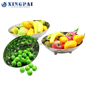 XINGPAI Catering Equipment Buffet Stainless Steel Plate Food Fruit <strong>Dishes</strong> Hammered Silver Fruit Display <strong>Stand</strong> - Product Image 3