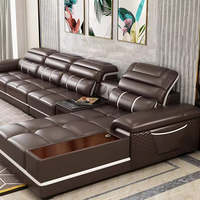 Canapé et canapé-lit de luxe italiens, canapé d'angle moderne inclinable en cuir véritable avec rangement