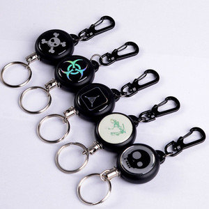 Hình Vuông Đen Hình Tròn Nhiệm Vụ Nặng Nề Móc Khóa Có Thể Thu Vào Clip Đồng Nhỏ Mỏng - Product Image 1