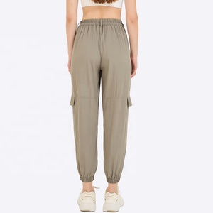 Nouvelle mode de style de rue taille haute poches pantalons de survêtement de jogging décontractés pantalons cargo fuselés pour femmes - Product Image 6