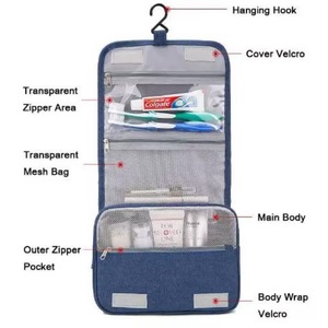 Bolsa de Aseo Colgante Impermeable de Gran Capacidad, Bolsa de Viaje de Poliéster para Cosméticos, Muestra Gratis - Product Image 3