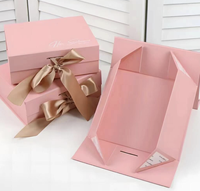 Boîte cadeau pliable de haute qualité personnalisée avec ruban à nœud, facile à assembler, réduit les frais d'expédition, vente en gros