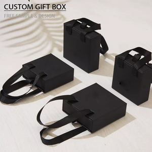 Wholesale Gold Stamping Logo Gift Cardboard Jewelry Box Luxury With <b>Foam</b> Insert Ribbon Handle Design Packaging Jewelry Box - Product Image 4