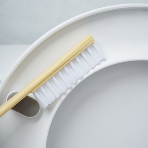 Ensemble de brosses de toilette avec support, double tête de brosse, design rectangulaire moderne, facile à nettoyer pour le siège des toilettes - Product Image 4