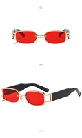 Lunettes de soleil œil de chat coréennes style influenceur, monture intégrale orange en métal, protection UV400, unisexe, tendance, personnalité