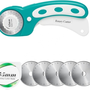 Cutter rotatif de 45 mm avec poignée ergonomique et verrou de sécurité pour tissu, cuir, artisanat, couture, quilting - Product Image 1