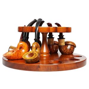 Support de pipe à tabac manuel classique rond <span class=keywords><strong>en</strong></span> Juglans Regia – Présentoir <span class=keywords><strong>en</strong></span> <span class=keywords><strong>bois</strong></span> massif fait main, organisateur de bureau par Xiaoxiong - Product Image 3