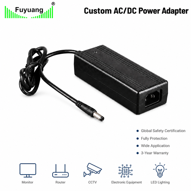 Custom 12V 24V 2A 3A 4A 5A AC/DC Power Adapter 36V 42V 48V 24W 60W 75W Wall-mounted Desktop Power Supply for CCTV LED Monitor