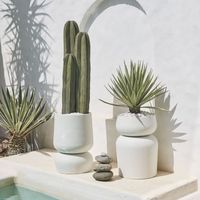 Grossiste Pots de jardin d'extérieur Grands pots de ciment Petits jardinières en fibre de verre Forme de coupe en argile pour plantes Pots de fleurs uniques Jardinières