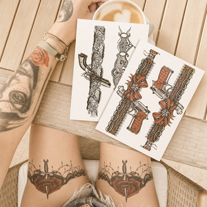 Produttore Professionale di Adesivi per Tatuaggi Sedex GMP FSC OEM ODM Body Art Colori ad Acqua Alta Qualità CPSR Tatuaggi Temporanei Personalizzati - Product Image 5
