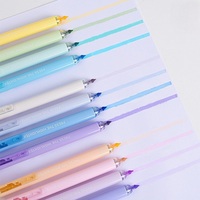 Marqueur de dessin pour étudiants à encre grande capacité, protection oculaire, pointe souple, surligneur couleur, ensemble de 4 couleurs, impression UV