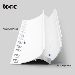 Profilé LED en aluminium double face pour plafond, plinthe et corniche, avec fente réfléchissante pour éclairage indirect de salon - Product Image 3