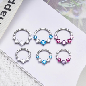 <span class=keywords><strong>Piercing</strong></span> de <span class=keywords><strong>Aro</strong></span> para Septum y Nariz de Titanio G23 16G, Joyería para <span class=keywords><strong>Mujer</strong></span>, Pendiente de Oro con Circonita Cúbica (CZ) para Hélice, Daith, Tragus, Cartílago, Concha - Product Image 4