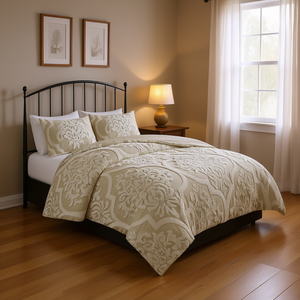 Juego de Edredón Acolchado de Algodón Chenille con Diseño Damasco, Tamaño Queen/Full, Ropa de Cama Clásica para el Hogar, Uso en Todas las Estaciones - Product Image 2