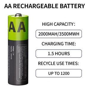 IILEER美国仓库有货 AA 可充电锂电池 1.5V 2000mAh 1700mAh 1400mAh 1200 次循环 高倍率放电电池 - Product Image 5