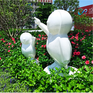Ensemble de sculptures de figurines de dessins animés en résine pour l'extérieur, décoration de jardin moderne et amusante, forme irrégulière autoportante, finition brillante - Product Image 5