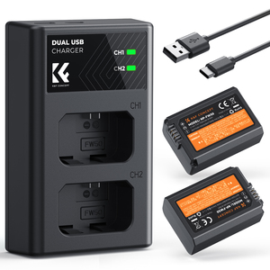 <span class=keywords><strong>แบ</strong></span><span class=keywords><strong>ต</strong></span>เตอรี่กล้อง K&F Concept 1100mAh สำหรับ Sony NP-FW50 ชุดชาร์จ<span class=keywords><strong>แบ</strong></span><span class=keywords><strong>ต</strong></span>เตอรี่คู่<span class=keywords><strong>แบ</strong></span>บสองช่องพร้อมจอ LCD ช่องเสียบ USB/Type-C - Product Image 1