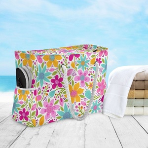 กระเป๋าหิ้วชายหาดลายดอกไม้เล็กๆ แบบใหม่ กันน้ำ ใช้ซ้ำได้ สำหรับผู้หญิง - Product Image 5
