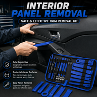 Kit d'outils de démontage de garnitures automobiles, en nylon non-abrasif et acier au carbone robuste, avec barres de levier à double extrémité à cliquet 1000 lb-pi et pinces à clips pour panneaux