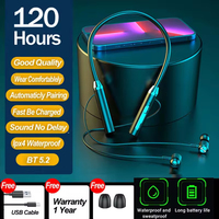 Earphone Olahraga Nirkabel Peredam Kebisingan Berkualitas Tinggi, Headphone Neckband Tahan Air IPX-4, Warna Dapat Disesuaikan, Gaya Ins