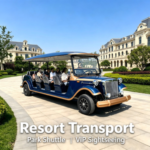 Voiture électrique vintage convertible 5 rangées 14 places, idéale pour les réceptions de vacances, l'<span class=keywords><strong>immobilier</strong></span> et le tourisme panoramique - Product Image 4