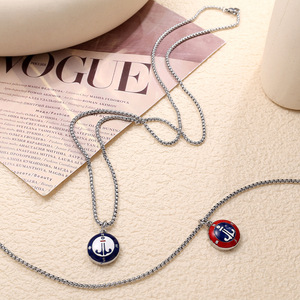 Collar de Acero Inoxidable con Colgante de Ancla Náutica y Brújula, Joyería Unisex para Regalo - Product Image 3